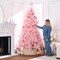 Best Choice Products Premium Artificial Pink Pampas Christmas Tree Holiday Décor w/ Foldable Metal Base